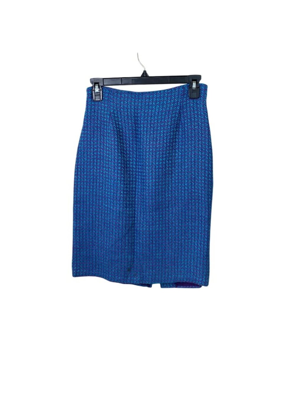 Renée DuMar Vintage Neiman Marcus Blue Purple Woven Tweed Pencil Skirt 6